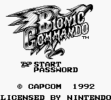 Bionic Commando (Japan) Title Screen